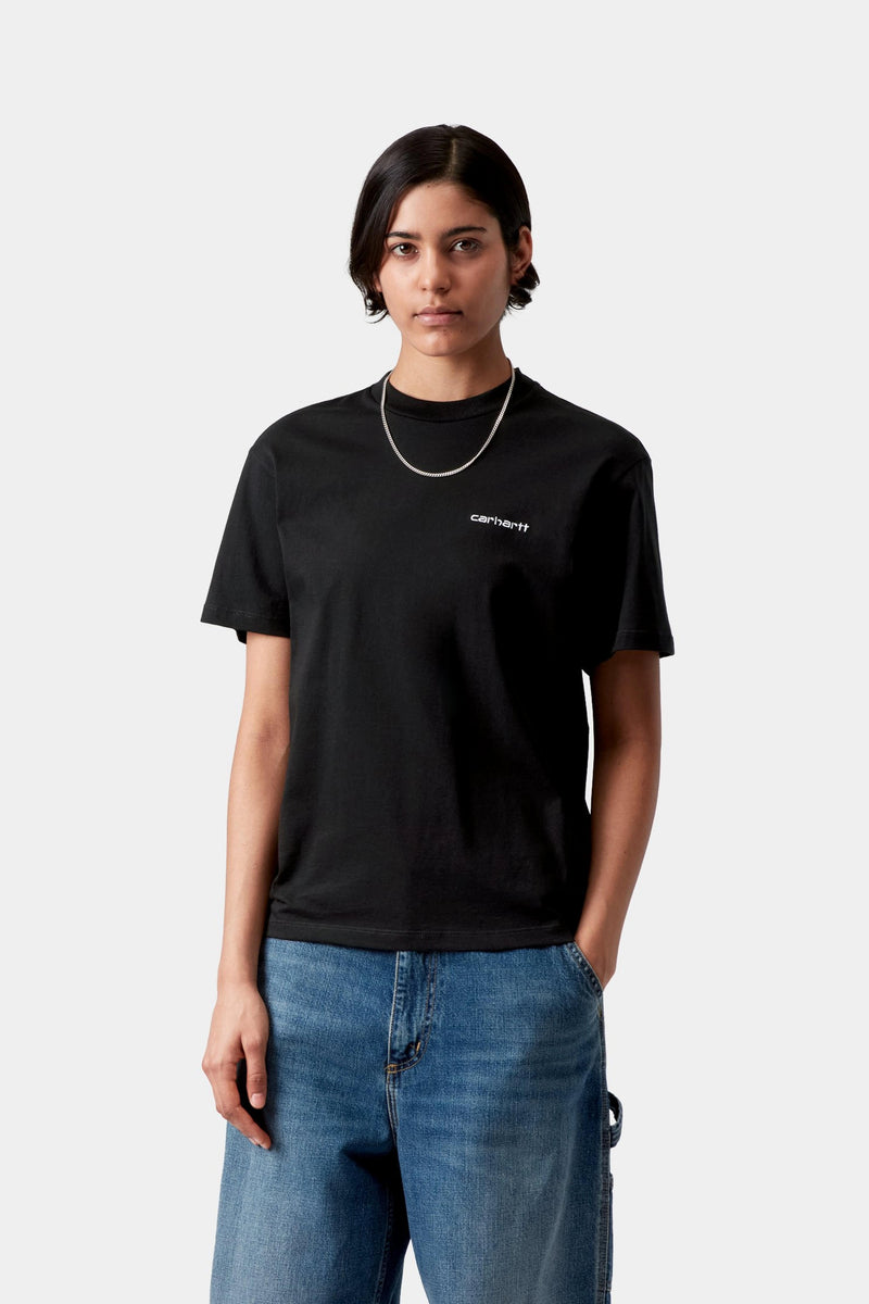 W' S/S Script Embroidery T-Shirt