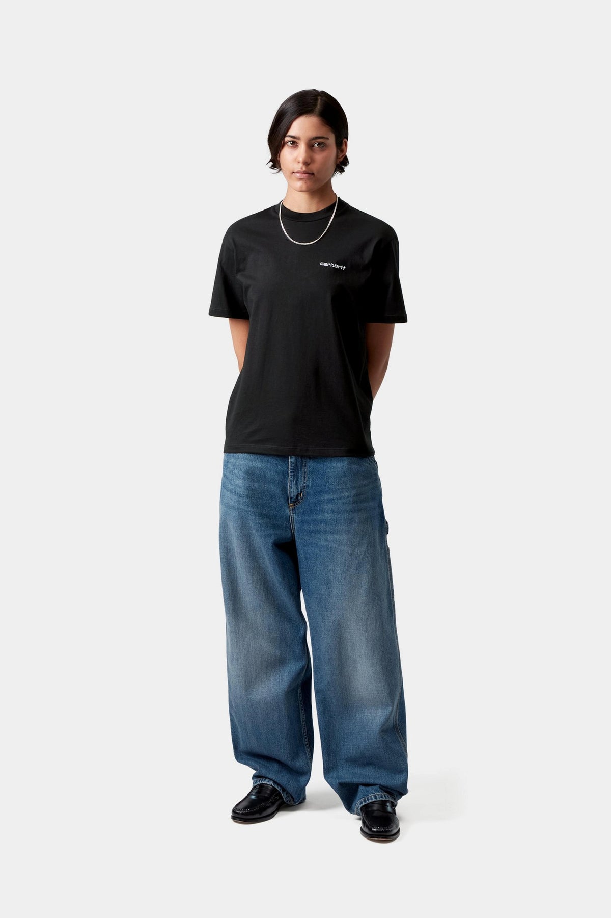 W' S/S Script Embroidery T-Shirt