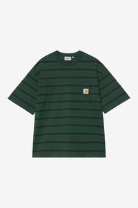 Cardona Stripe, Natural / Dark Scarab, Garment dyed