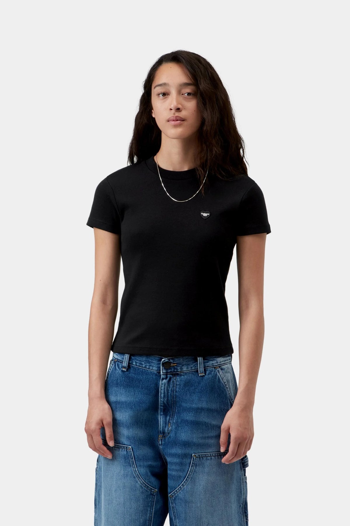 Women's S/S Small Heart Patch T-Shirt