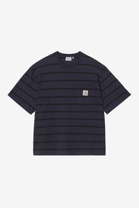Cardona Stripe, Natural / Dark Navy, Garment dyed