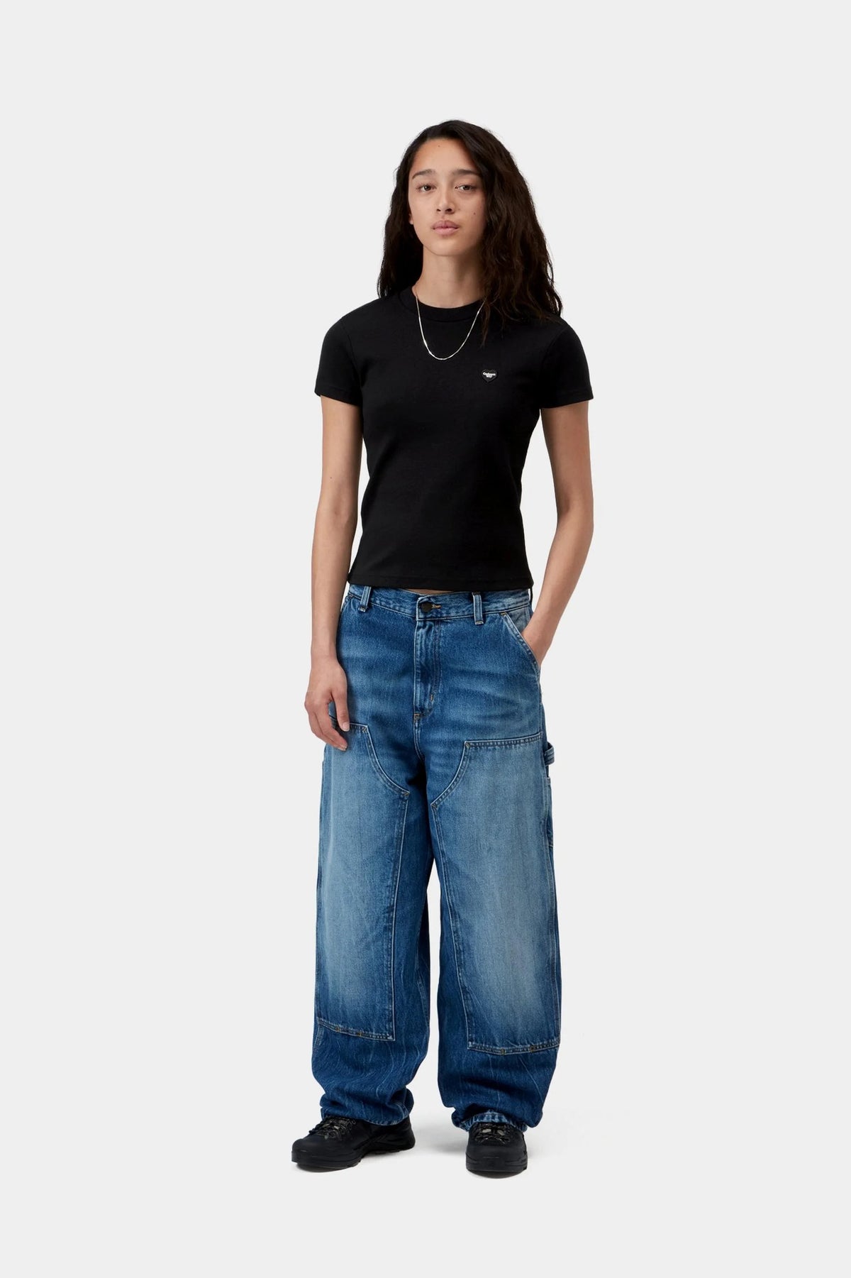 Women's S/S Small Heart Patch T-Shirt