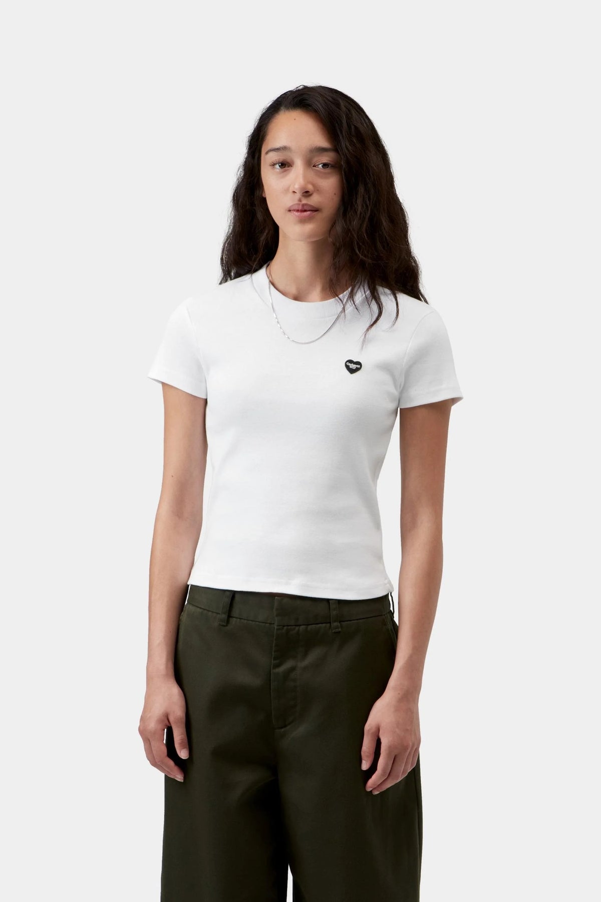 Women's S/S Small Heart Patch T-Shirt