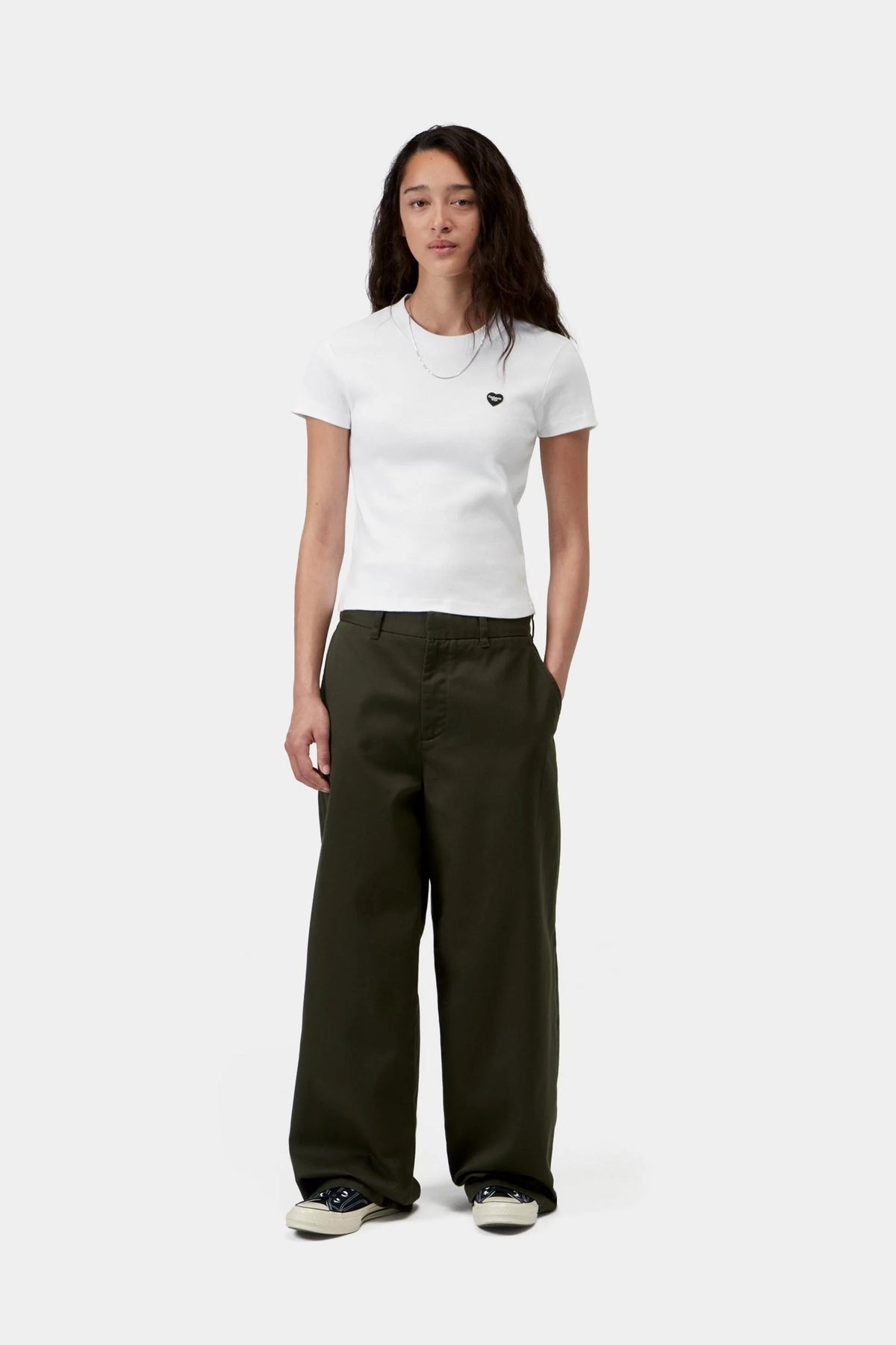 Women's S/S Small Heart Patch T-Shirt