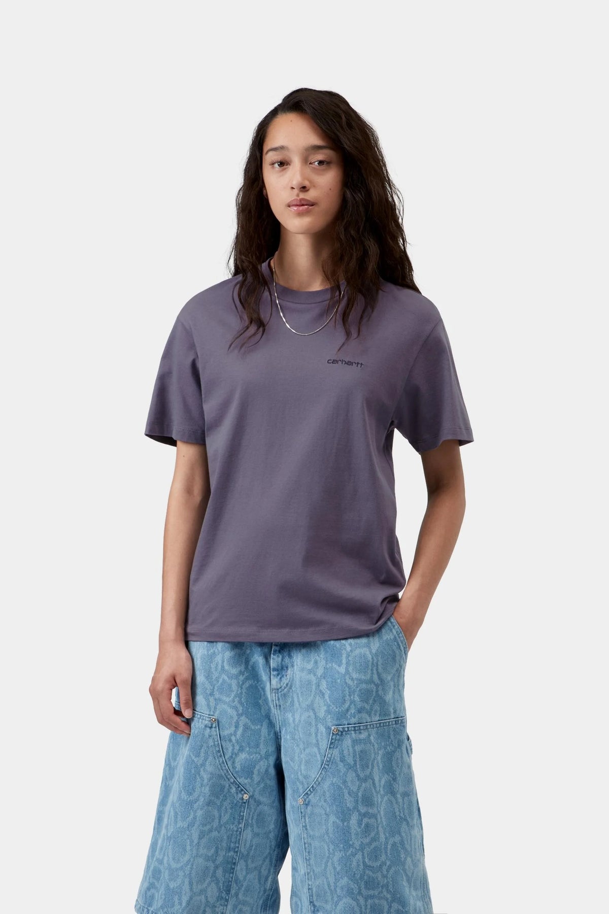 Women's S/S Script Embroidery T-Shirt