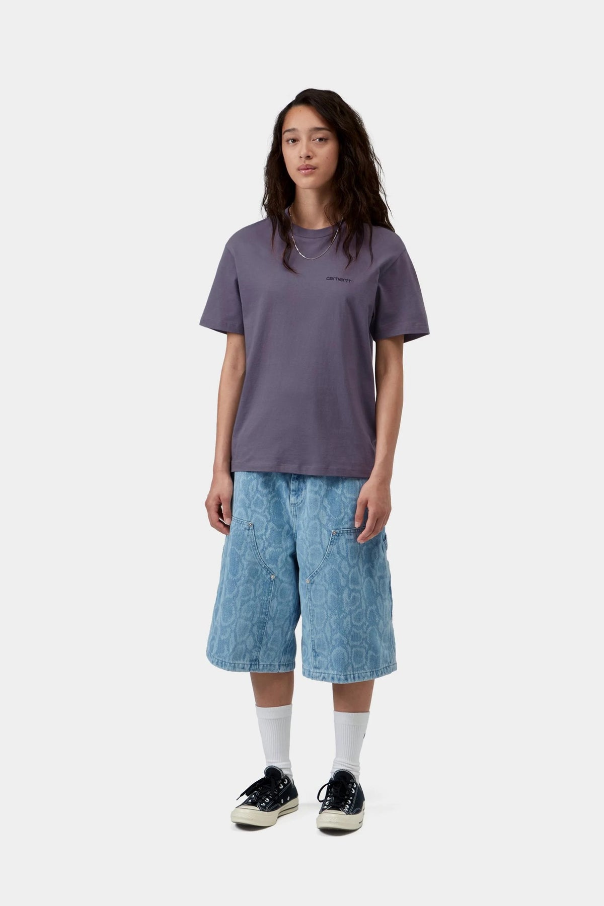 Women's S/S Script Embroidery T-Shirt